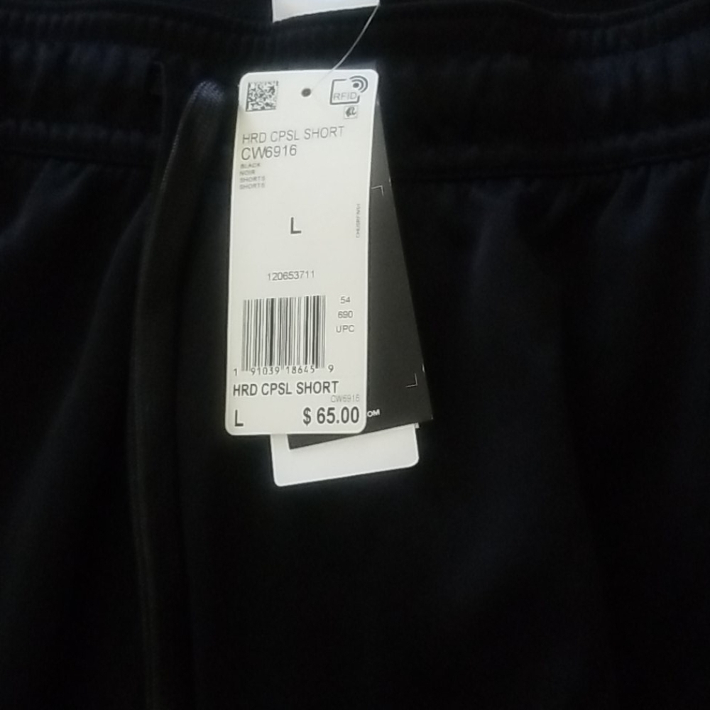 Adidas black james harden large basketball shorts